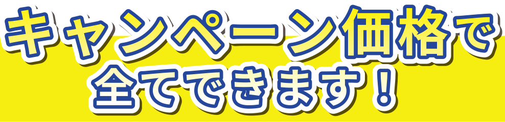 キャンペーン価格で全てできます!